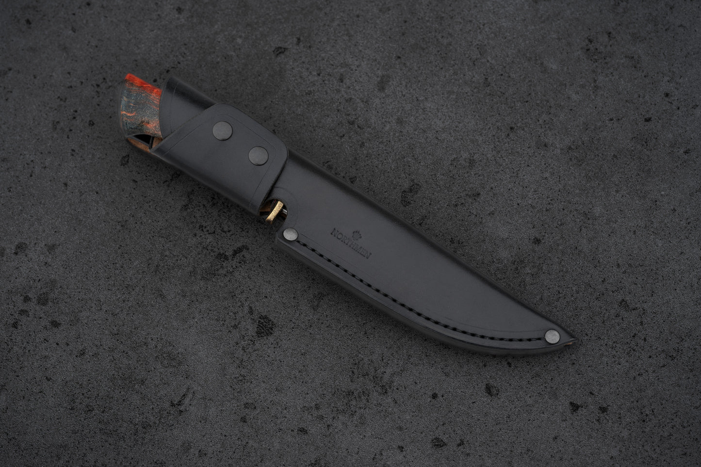 Damascus Bowie knife. Stainless San Mai