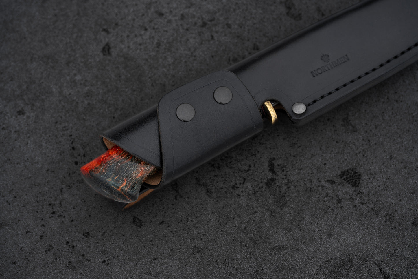 Damascus Bowie knife. Stainless San Mai